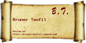 Bruner Teofil névjegykártya